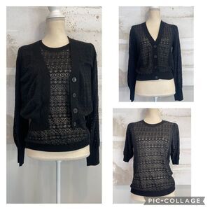 Minnie Rose 2 Piece Set Cardigan and Short Sleeve Top